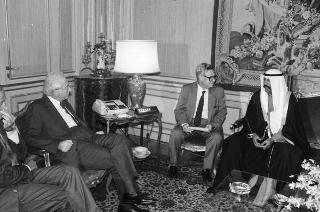 Incontro del Presidente della Repubblica Francesco Cossiga con Sua Altezza Reale Saad Abdullah Al Sahah, primo ministro e Principe ereditario del Kuwait