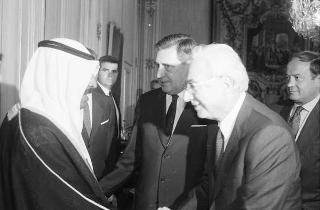 Incontro del Presidente della Repubblica Francesco Cossiga con Sua Altezza Reale Saad Abdullah Al Sahah, primo ministro e Principe ereditario del Kuwait