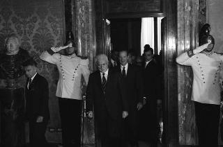 Il Presidente della Repubblica Francesco Cossiga riceve la visita del segretario di Stato degli USA James Baker