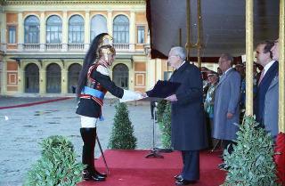 Cerimonia del cambio di denominazione del Comando carabinieri guardie del Presidente della Repubblica in "Reggimento Carabinieri Guardie della Repubblica" e deposizione di una corona d'alloro, da parte del Presidente della Repubblica, sulla Tomba del Milite Ignoto