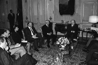 Incontro del Presidente della Repubblica Francesco Cossiga con Lyuben Gotsev, ministro degli affari esteri della Repubblica Popolare di Bulgaria