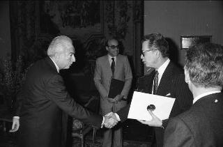 Incontro del Presidente della Repubblica Francesco Cossiga con Lyuben Gotsev, ministro degli affari esteri della Repubblica Popolare di Bulgaria