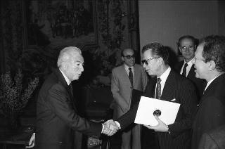 Incontro del Presidente della Repubblica Francesco Cossiga con Lyuben Gotsev, ministro degli affari esteri della Repubblica Popolare di Bulgaria