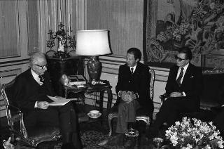 Incontro del Presidente della Repubblica Francesco Cossiga con Lyuben Gotsev, ministro degli affari esteri della Repubblica Popolare di Bulgaria