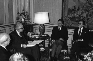 Incontro del Presidente della Repubblica Francesco Cossiga con Lyuben Gotsev, ministro degli affari esteri della Repubblica Popolare di Bulgaria