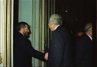 Udienza Privata del Presidente della Repubblica Francesco Cossiga con Franco Cangini, direttore de "Il Tempo"