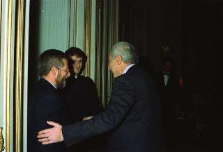 Udienza Privata del Presidente della Repubblica Francesco Cossiga con Franco Cangini, direttore de "Il Tempo"