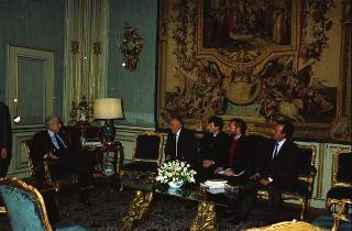 Udienza Privata del Presidente della Repubblica Francesco Cossiga con Franco Cangini, direttore de "Il Tempo"