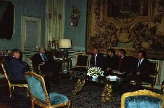 Udienza Privata del Presidente della Repubblica Francesco Cossiga con Franco Cangini, direttore de "Il Tempo"