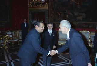 George Nissanka Mahasen Pelpola, nuovo ambasciatore della Repubblica Democratica Socialista di Sri Lanka: presentazione delle Lettere credenziali