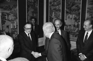 Incontro del Presidente della Repubblica Francesco Cossiga con Federico Mayor, direttore generale dell'UNESCO