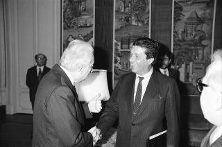 Incontro del Presidente della Repubblica Francesco Cossiga con Federico Mayor, direttore generale dell'UNESCO