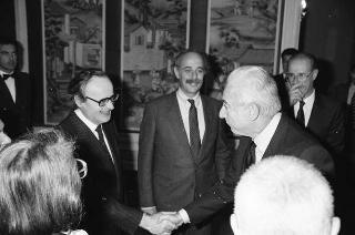 Incontro del Presidente della Repubblica Francesco Cossiga con Federico Mayor, direttore generale dell'UNESCO