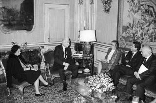 Incontro del Presidente della Repubblica Francesco Cossiga con Federico Mayor, direttore generale dell'UNESCO