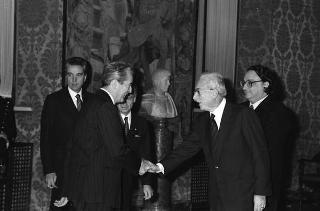 Incontro del Presidente Francesco Cossiga con i ministri degli affari esteri della "Pentagonale" ed una delegazione di parlamentari dei cinque Paesi facenti capo all'organismo