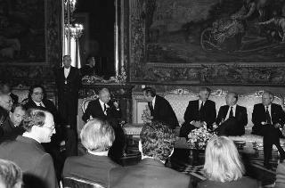 Incontro del Presidente Francesco Cossiga con i ministri degli affari esteri della "Pentagonale" ed una delegazione di parlamentari dei cinque Paesi facenti capo all'organismo