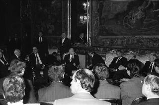 Incontro del Presidente Francesco Cossiga con i ministri degli affari esteri della "Pentagonale" ed una delegazione di parlamentari dei cinque Paesi facenti capo all'organismo