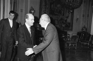 Incontro del Presidente della Repubblica Francesco Cossiga con Josè Antonio Duran Lleida, presidente del Partito cristiano democratico della Catalogna, accompagnato dalla signora Duran Lleida