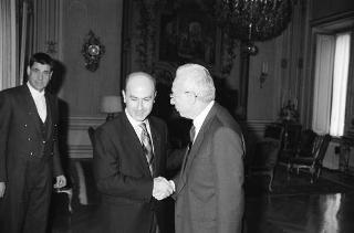Incontro del Presidente della Repubblica Francesco Cossiga con Josè Antonio Duran Lleida, presidente del Partito cristiano democratico della Catalogna, accompagnato dalla signora Duran Lleida