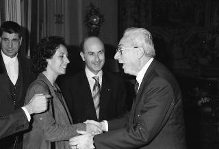 Incontro del Presidente della Repubblica Francesco Cossiga con Josè Antonio Duran Lleida, presidente del Partito cristiano democratico della Catalogna, accompagnato dalla signora Duran Lleida