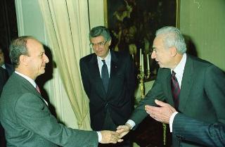 Incontro del Presidente della Repubblica Francesco Cossiga con l'avv. Enrico Randone, presidente e amministratore delegato delle Assicurazioni Generali