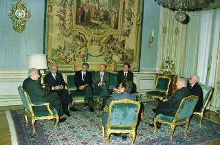 Incontro del Presidente della Repubblica Francesco Cossiga con l'avv. Enrico Randone, presidente e amministratore delegato delle Assicurazioni Generali