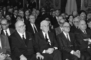 Cerimonia in onore del Sen. Prof. Giulio Carlo Argan, in occasione della pubblicazione del volume "Michelangelo architetto"