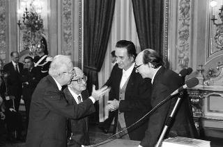 Cerimonia in onore del Sen. Prof. Giulio Carlo Argan, in occasione della pubblicazione del volume "Michelangelo architetto"