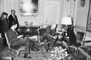 Intervista del Presidente Cossiga con il Signor Andreas Srenck e con la Signora Rose Marie Borngasser del quotidiano tedesco «Die Welt»