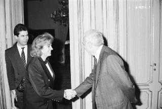 Intervista del Presidente Cossiga con il Signor Andreas Srenck e con la Signora Rose Marie Borngasser del quotidiano tedesco «Die Welt»