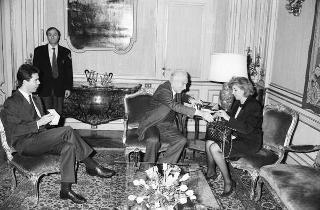 Intervista del Presidente Cossiga con il Signor Andreas Srenck e con la Signora Rose Marie Borngasser del quotidiano tedesco «Die Welt»