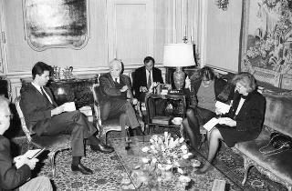 Intervista del Presidente Cossiga con il Signor Andreas Srenck e con la Signora Rose Marie Borngasser del quotidiano tedesco «Die Welt»