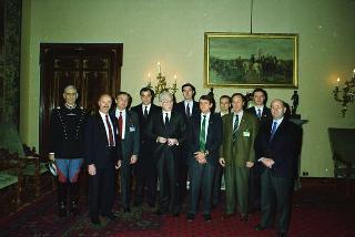 Il Presidente della Repubblica Francesco Cossiga riceve in udienza le Delegazioni del Consiglio Europeo in occasione della visita del Presidente della Repubblica Francese Francois Mitterand