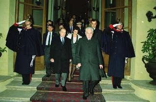 Il Presidente della Repubblica Francesco Cossiga riceve in udienza le Delegazioni del Consiglio Europeo in occasione della visita del Presidente della Repubblica Francese Francois Mitterand