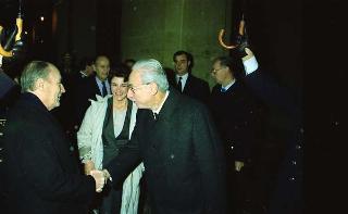 Il Presidente della Repubblica Francesco Cossiga riceve in udienza le Delegazioni del Consiglio Europeo in occasione della visita del Presidente della Repubblica Francese Francois Mitterand