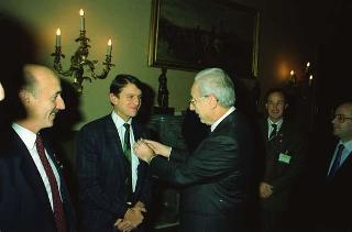 Il Presidente della Repubblica Francesco Cossiga riceve in udienza le Delegazioni del Consiglio Europeo in occasione della visita del Presidente della Repubblica Francese Francois Mitterand