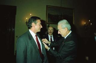 Il Presidente della Repubblica Francesco Cossiga riceve in udienza le Delegazioni del Consiglio Europeo in occasione della visita del Presidente della Repubblica Francese Francois Mitterand