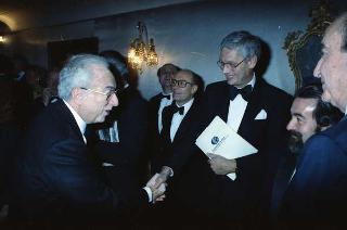 Il Presidente della Repubblica Francesco Cossiga riceve in udienza le Delegazioni del Consiglio Europeo in occasione della visita del Presidente della Repubblica Francese Francois Mitterand