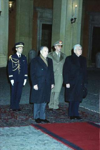 Il Presidente della Repubblica Francesco Cossiga riceve in udienza le Delegazioni del Consiglio Europeo in occasione della visita del Presidente della Repubblica Francese Francois Mitterand