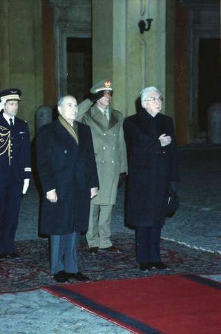 Il Presidente della Repubblica Francesco Cossiga riceve in udienza le Delegazioni del Consiglio Europeo in occasione della visita del Presidente della Repubblica Francese Francois Mitterand