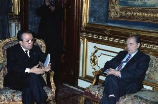 Il Presidente della Repubblica Francesco Cossiga riceve in udienza le Delegazioni del Consiglio Europeo in occasione della visita del Presidente della Repubblica Francese Francois Mitterand