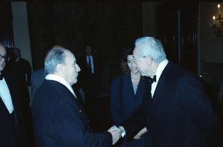 Il Presidente della Repubblica Francesco Cossiga riceve in udienza le Delegazioni del Consiglio Europeo in occasione della visita del Presidente della Repubblica Francese Francois Mitterand