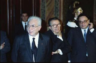 Il Presidente della Repubblica Francesco Cossiga riceve in udienza le Delegazioni del Consiglio Europeo in occasione della visita del Presidente della Repubblica Francese Francois Mitterand