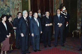 Il Presidente della Repubblica Francesco Cossiga riceve in udienza le Delegazioni del Consiglio Europeo in occasione della visita del Presidente della Repubblica Francese Francois Mitterand