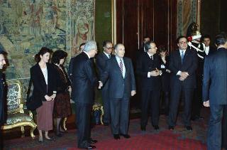 Il Presidente della Repubblica Francesco Cossiga riceve in udienza le Delegazioni del Consiglio Europeo in occasione della visita del Presidente della Repubblica Francese Francois Mitterand