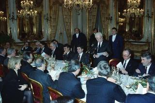 Il Presidente della Repubblica Francesco Cossiga riceve in udienza le Delegazioni del Consiglio Europeo in occasione della visita del Presidente della Repubblica Francese Francois Mitterand