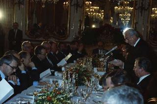 Il Presidente della Repubblica Francesco Cossiga riceve in udienza le Delegazioni del Consiglio Europeo in occasione della visita del Presidente della Repubblica Francese Francois Mitterand