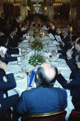 Il Presidente della Repubblica Francesco Cossiga riceve in udienza le Delegazioni del Consiglio Europeo in occasione della visita del Presidente della Repubblica Francese Francois Mitterand