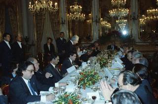 Il Presidente della Repubblica Francesco Cossiga riceve in udienza le Delegazioni del Consiglio Europeo in occasione della visita del Presidente della Repubblica Francese Francois Mitterand