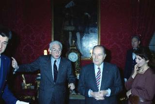 Il Presidente della Repubblica Francesco Cossiga riceve in udienza le Delegazioni del Consiglio Europeo in occasione della visita del Presidente della Repubblica Francese Francois Mitterand